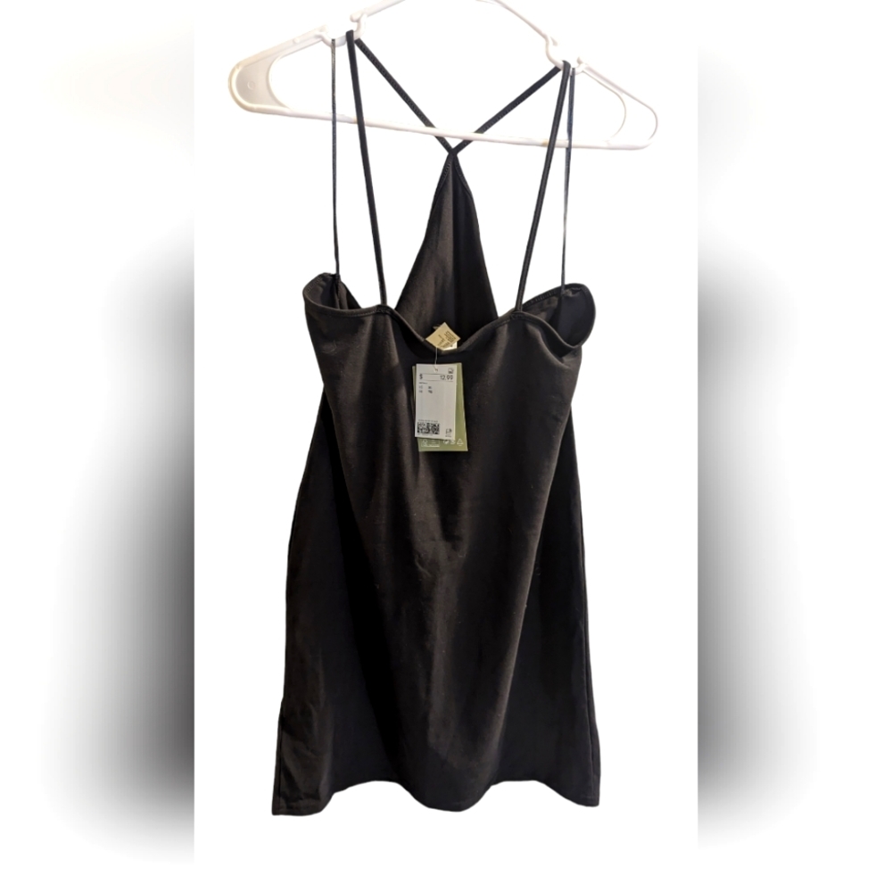NWT XL H&M Summer Strappy Black Dress